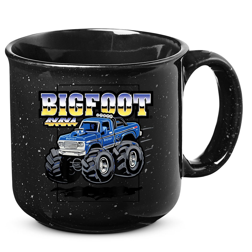 Bigfoot 4x4x4 Cartoon Truck (Color Options 1) 15oz Campfire Ceramic Mug