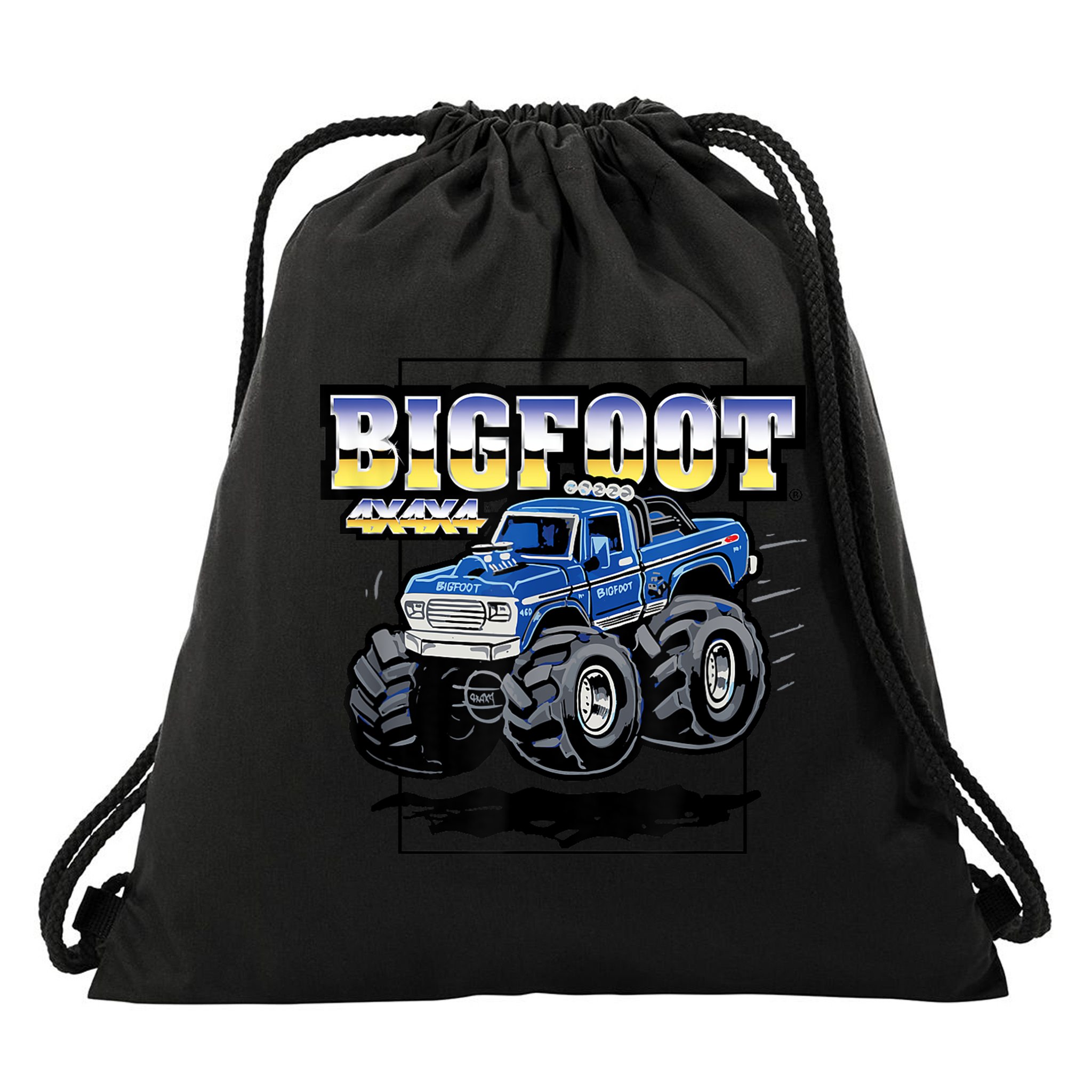 Bigfoot 4x4x4 Cartoon Truck (Color Options 1) Drawstring Bag