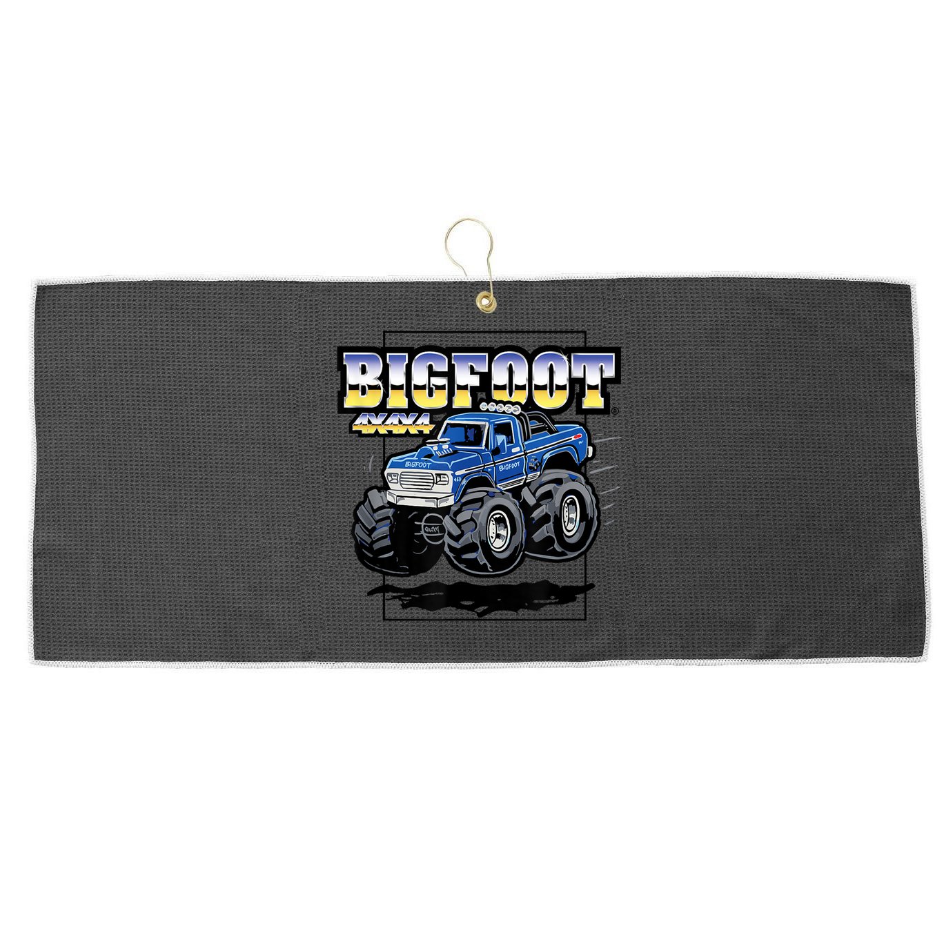 Bigfoot 4x4x4 Cartoon Truck (Color Options 1) Large Microfiber Waffle Golf Towel