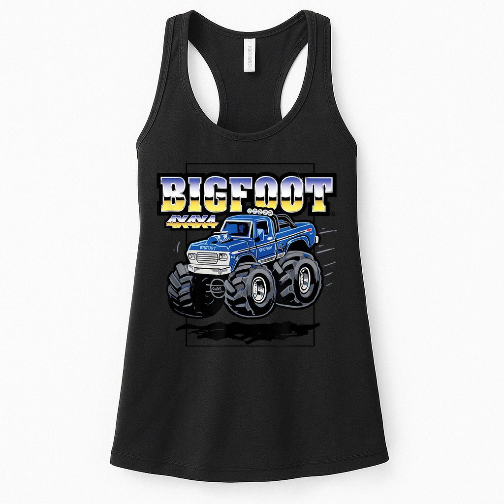 Bigfoot 4x4x4 Cartoon Truck (Color Options 1) Womens Tank Top