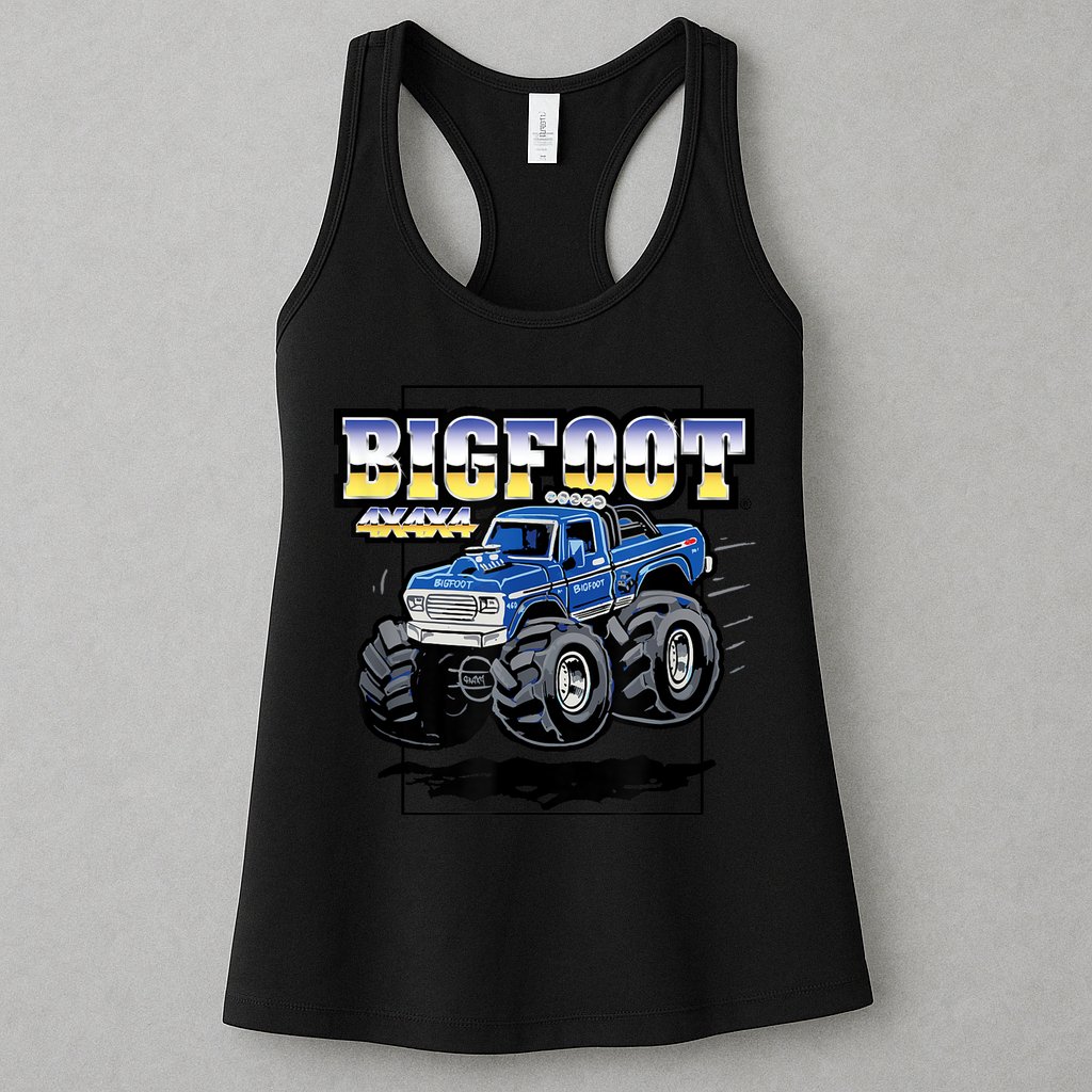 Bigfoot 4x4x4 Cartoon Truck (Color Options 1) Womens Tank Top