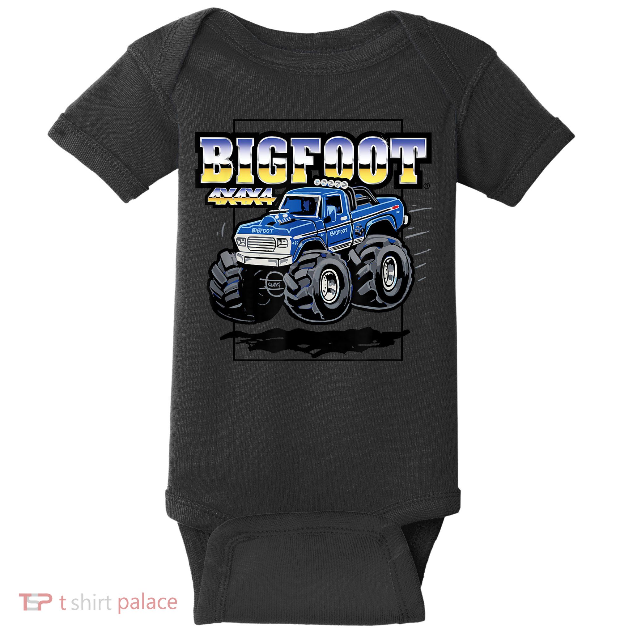 Bigfoot 4x4x4 Cartoon Truck (Color Options 1) Baby Bodysuit