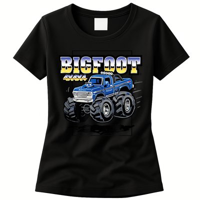 Bigfoot 4x4x4 Cartoon Truck (Color Options 1) Womens T-Shirt