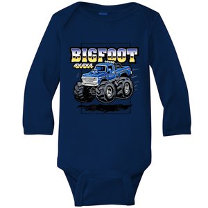 Bigfoot 4x4x4 Cartoon Truck (Color Options 1) Baby Long Sleeve Bodysuit