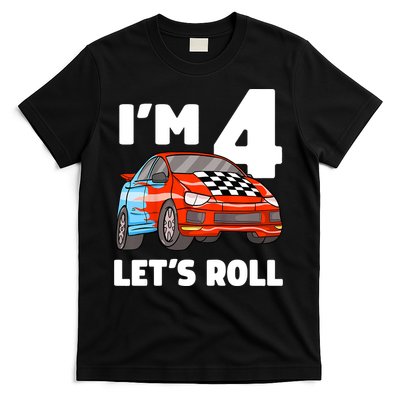 Birthday 4 Four Race Car 4th Birthday Racing Car T-Shirt