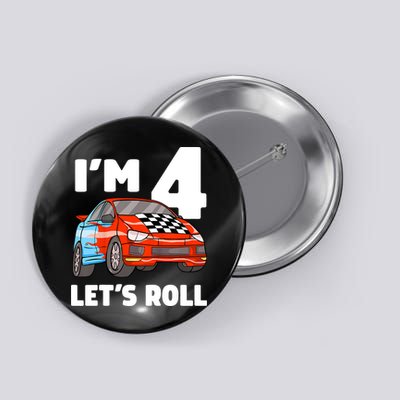 Birthday 4 Four Race Car 4th Birthday Racing Car Button