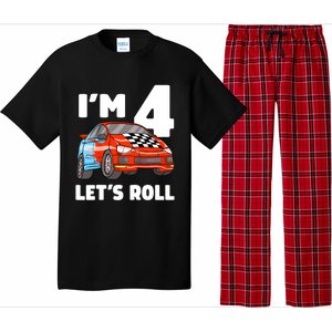 Birthday 4 Four Race Car 4th Birthday Racing Car Pajama Set