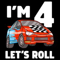 Birthday 4 Four Race Car 4th Birthday Racing Car 16 in Basic Backpack