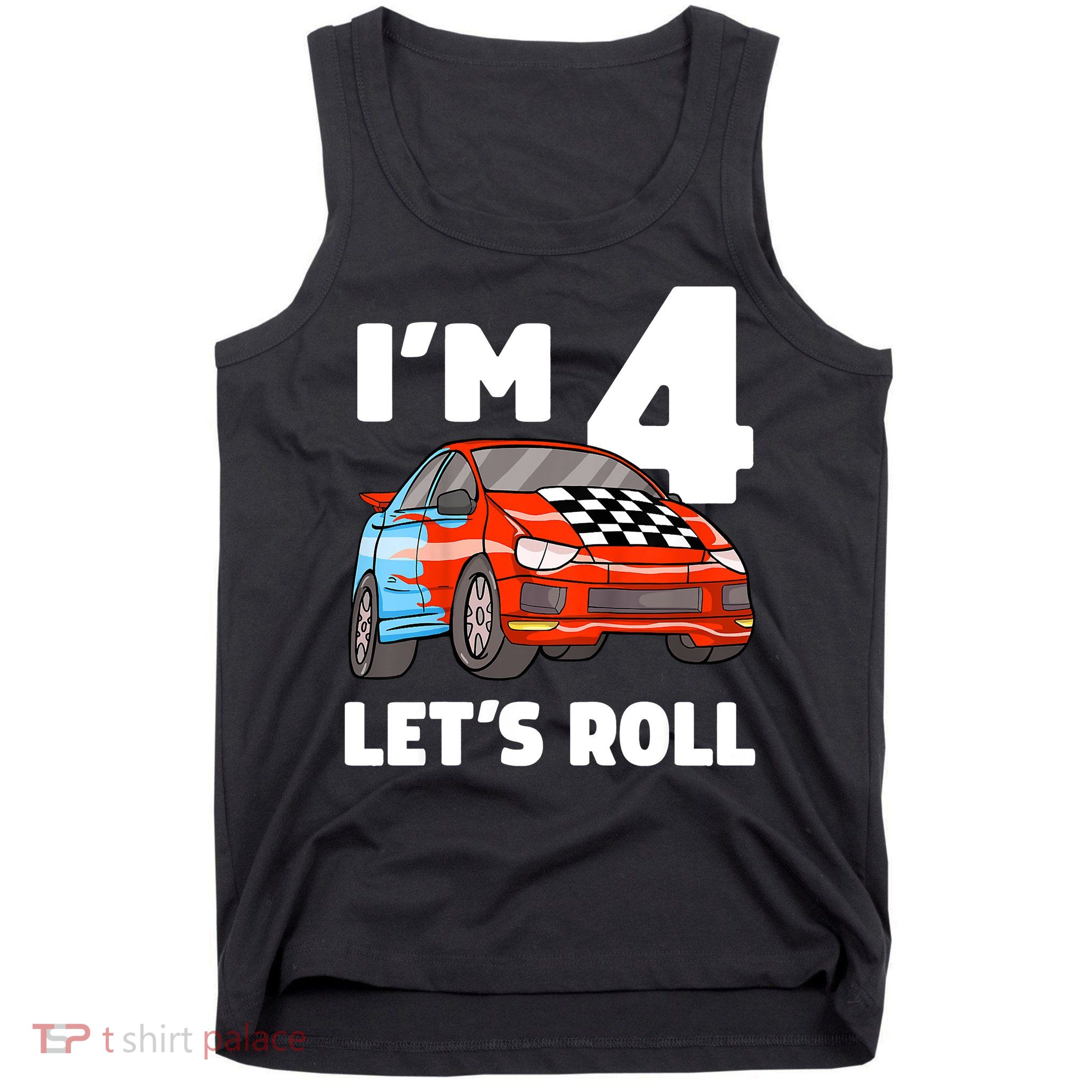 Birthday 4 Four Race Car 4th Birthday Racing Car Tank Top