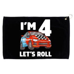 Birthday 4 Four Race Car 4th Birthday Racing Car Grommeted Golf Towel