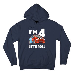 Birthday 4 Four Race Car 4th Birthday Racing Car Hoodie