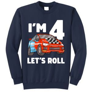 Birthday 4 Four Race Car 4th Birthday Racing Car Sweatshirt