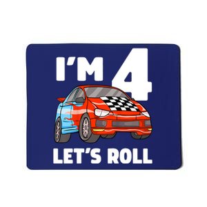 Birthday 4 Four Race Car 4th Birthday Racing Car Mousepad