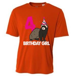 Birthday 4 Funny Funny Gift Funny Ferret Lovers Gift Cooling Performance Crew T-Shirt