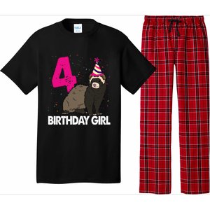 Birthday 4 Funny Funny Gift Funny Ferret Lovers Gift Pajama Set