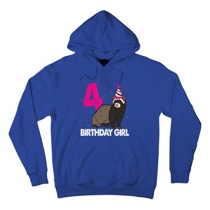 Birthday 4 Funny Funny Gift Funny Ferret Lovers Gift Hoodie