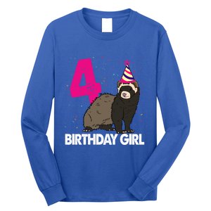 Birthday 4 Funny Funny Gift Funny Ferret Lovers Gift Long Sleeve Shirt