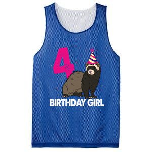 Birthday 4 Funny Funny Gift Funny Ferret Lovers Gift Mesh Reversible Basketball Jersey Tank