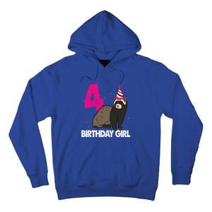 Birthday 4 Funny Funny Gift Funny Ferret Lovers Gift Tall Hoodie