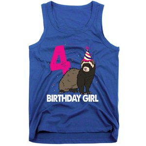 Birthday 4 Funny Funny Gift Funny Ferret Lovers Gift Tank Top