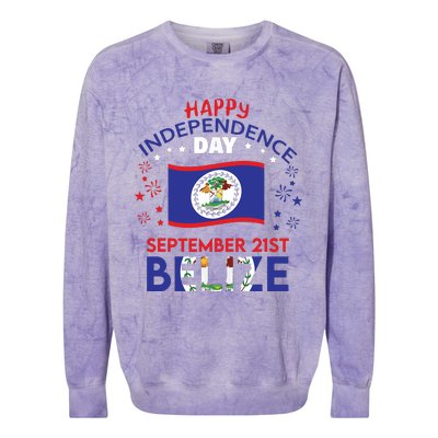 Belize 43rd Independence Day Belizean Pride Belize Flag Colorblast Crewneck Sweatshirt