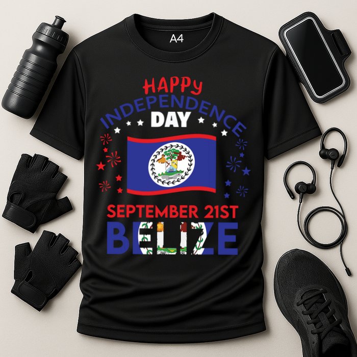 Belize 43rd Independence Day Belizean Pride Belize Flag Cooling Performance Crew T-Shirt