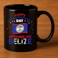 Belize 43rd Independence Day Belizean Pride Belize Flag 11oz C Handle Ceramic Mug