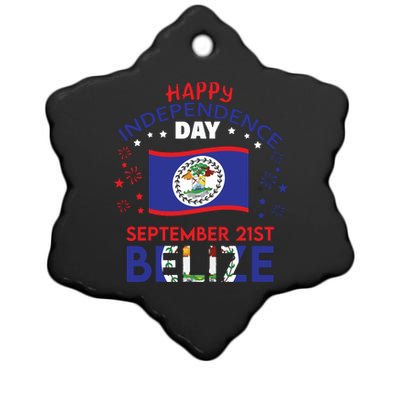 Belize 43rd Independence Day Belizean Pride Belize Flag Ceramic Star Ornament