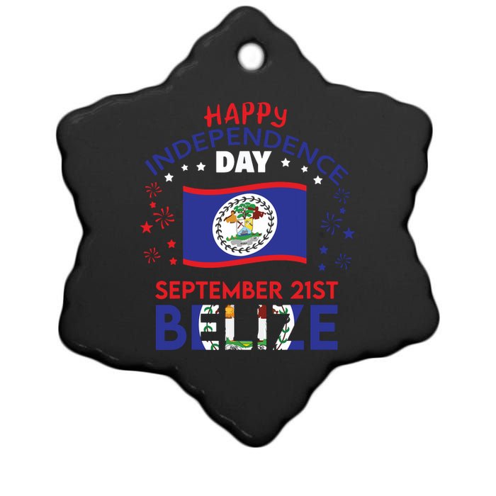 Belize 43rd Independence Day Belizean Pride Belize Flag Ceramic Star Ornament