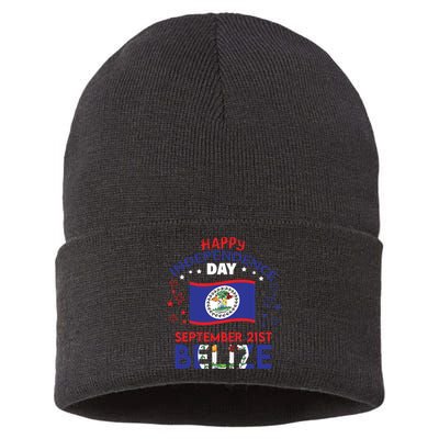 Belize 43rd Independence Day Belizean Pride Belize Flag Sustainable Knit Beanie