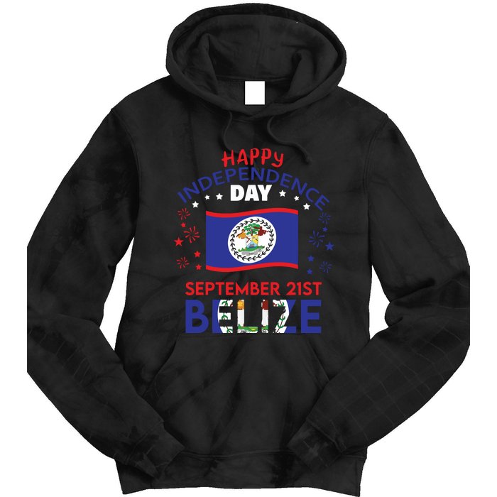 Belize 43rd Independence Day Belizean Pride Belize Flag Tie Dye Hoodie