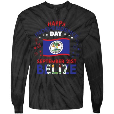 Belize 43rd Independence Day Belizean Pride Belize Flag Tie-Dye Long Sleeve Shirt