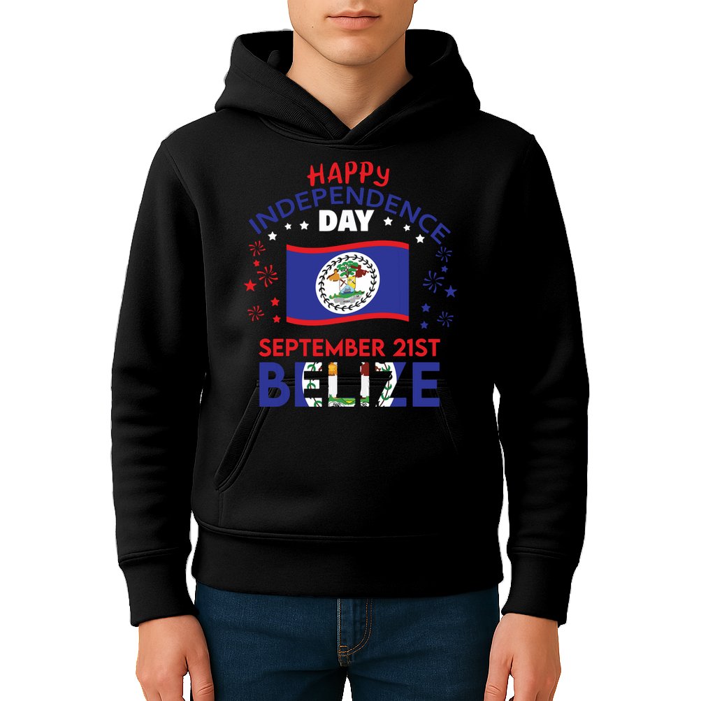 Belize 43rd Independence Day Belizean Pride Belize Flag Kids Hoodie