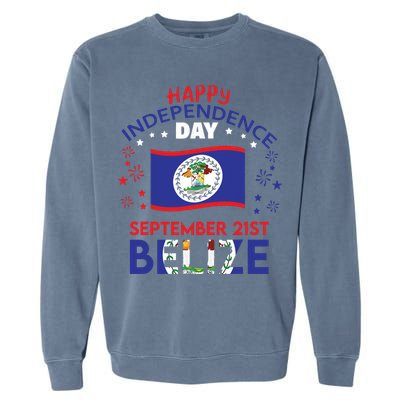 Belize 43rd Independence Day Belizean Pride Belize Flag Garment-Dyed Sweatshirt