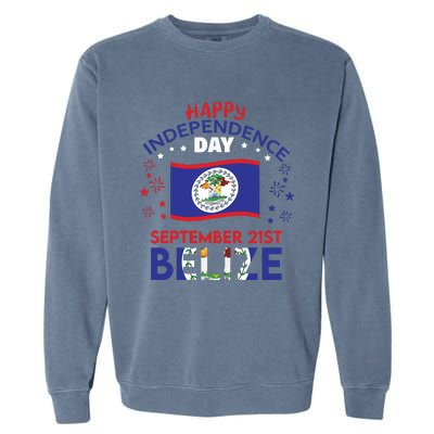 Belize 43rd Independence Day Belizean Pride Belize Flag Garment-Dyed Sweatshirt