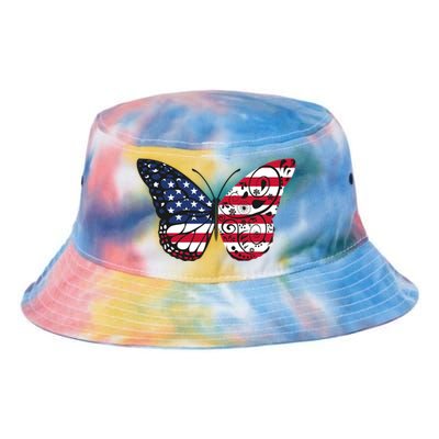 Butterfly 4th Of July American Flag Patriotic Gift Tie Dye Newport Bucket Hat