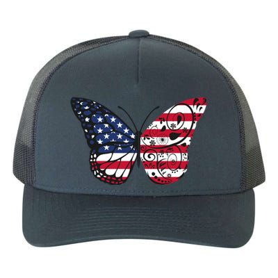 Butterfly 4th Of July American Flag Patriotic Gift Yupoong Adult 5-Panel Trucker Hat