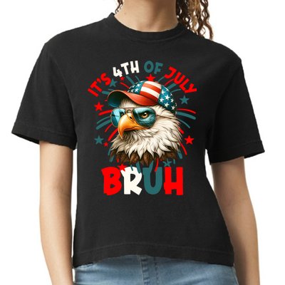 Bruh 4th Of July Bald Eagle Funny Comfort Colors Boxy T-Shirt