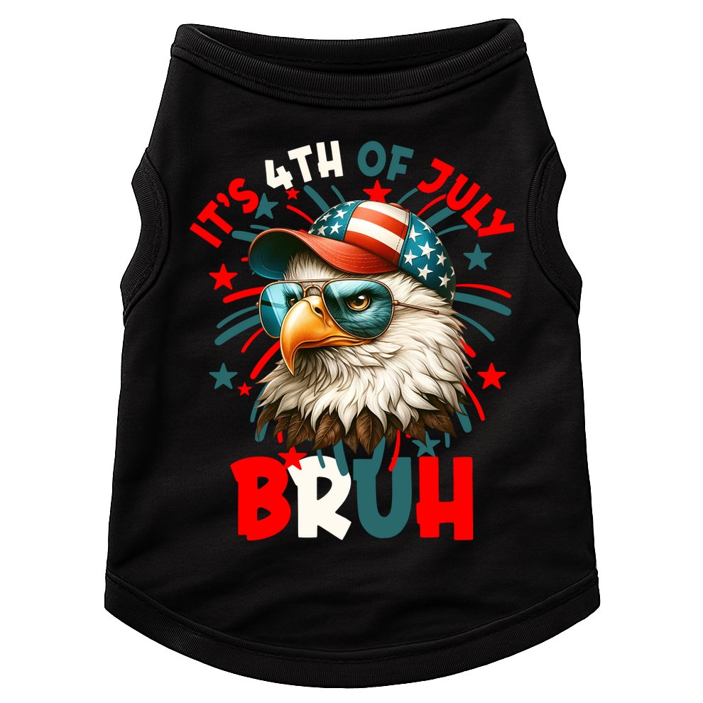 Bruh 4th Of July Bald Eagle Funny Doggie Tank
