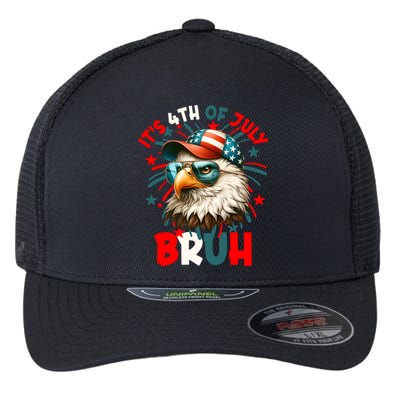 Bruh 4th Of July Bald Eagle Funny Flexfit Unipanel Trucker Cap