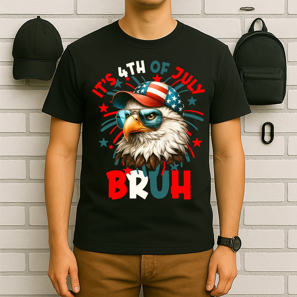 Bruh 4th Of July Bald Eagle Funny T-Shirt