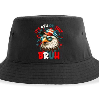 Bruh 4th Of July Bald Eagle Funny Sustainable Bucket Hat