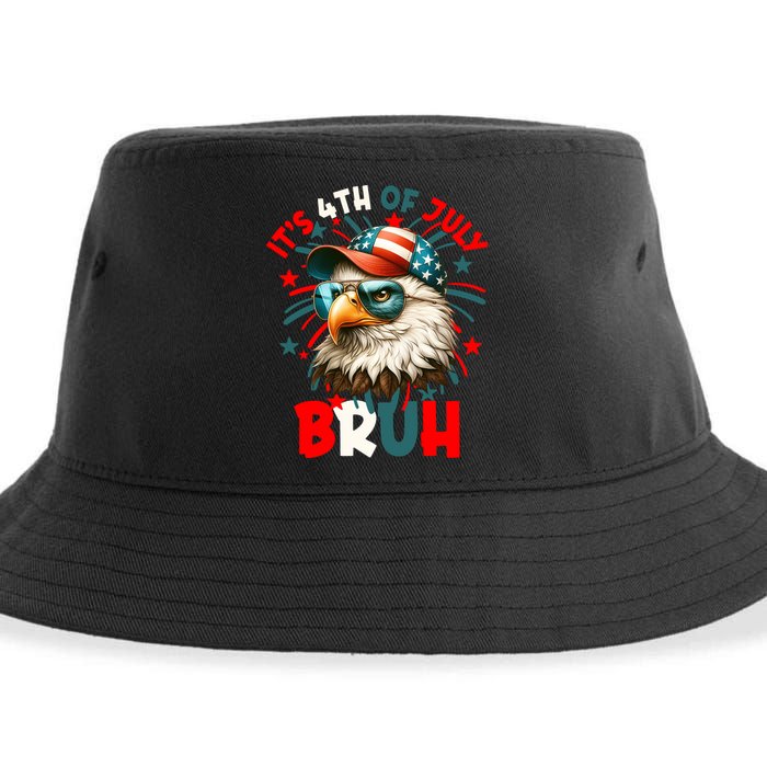 Bruh 4th Of July Bald Eagle Funny Sustainable Bucket Hat