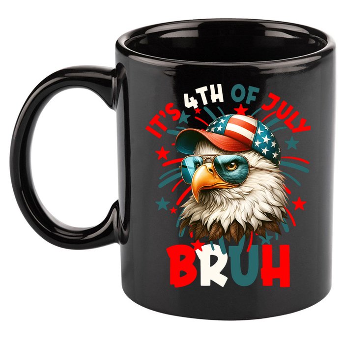 Bruh 4th Of July Bald Eagle Funny 11oz C Handle Ceramic Mug