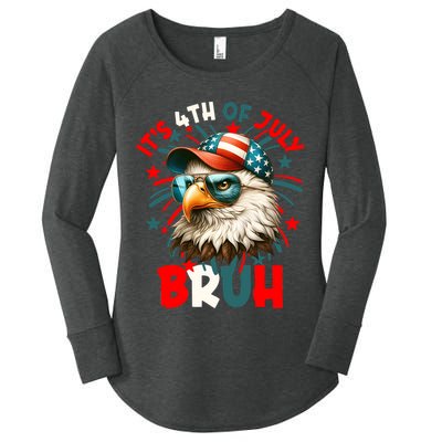 Bruh 4th Of July Bald Eagle Funny Women's Perfect Tri Tunic Long Sleeve Shirt
