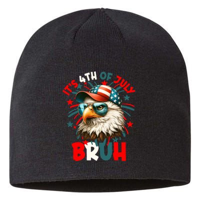 Bruh 4th Of July Bald Eagle Funny Sustainable Beanie