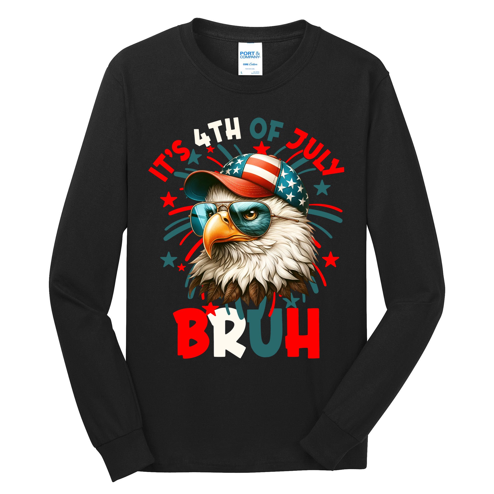 Bruh 4th Of July Bald Eagle Funny Tall Long Sleeve T-Shirt