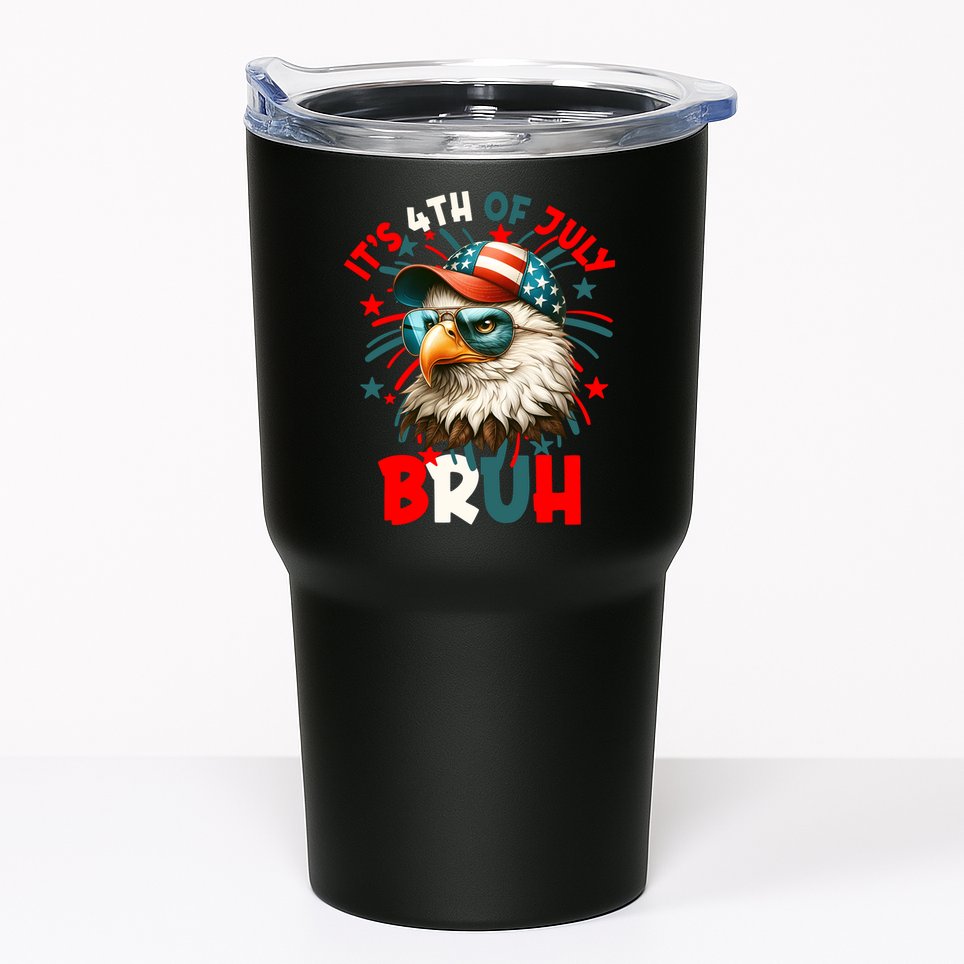 Bruh 4th Of July Bald Eagle Funny Tumbler