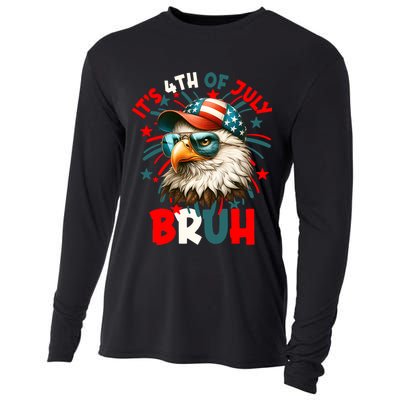 Bruh 4th Of July Bald Eagle Funny Cooling Performance Long Sleeve Crew