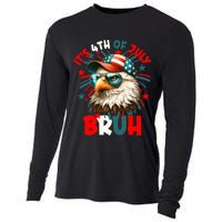 Bruh 4th Of July Bald Eagle Funny Cooling Performance Long Sleeve Crew
